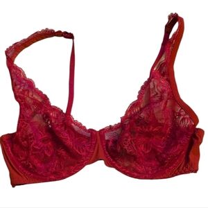 La Perla Red Lace Underwire Bra Size 34D